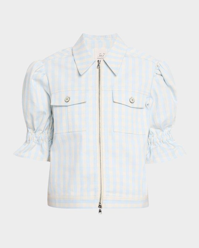 Holly Gingham Short-Sleeve Jacket